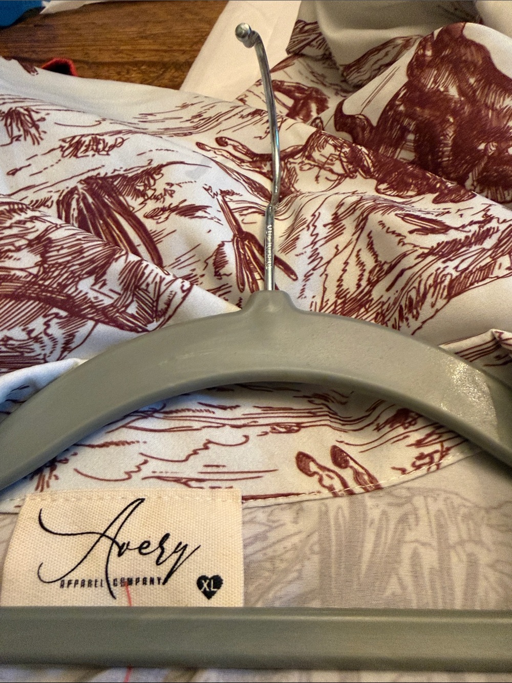 Avery power blue Top with Brown Scenic Print